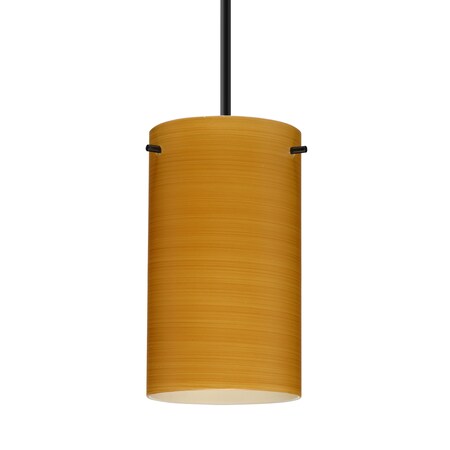 Besa Lighting Besa Stilo 7 Pendant, Oak, Black Finish, 1x 40W MAX E12 Base 1BT-4404OK-BK