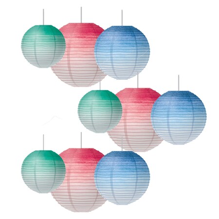 Teacher Created Resources Watercolor Hanging Paper Lanterns, Assorted Colors & Sizes, 3-Piece Set, 3PK 77106