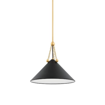 Mitzi Kalea 1 Light Pendant 4.75 In. Aged Brass/Soft Black H784701S-AGB/SBK