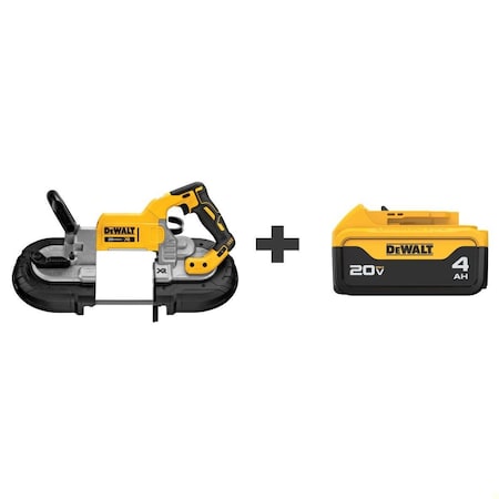 Dewalt Portable Band Saw, 20V DC, 44 7/8 in Blade Length DCS374B/DCB204