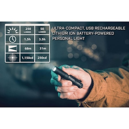 Streamlight MicroStream 250 Lm. LED USB Rechargeable Flashlight 66603