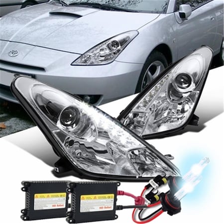 Overtime 2000 - 2005 Toyota Celica Projector LED DRL Headlights - Chrome OV1187881