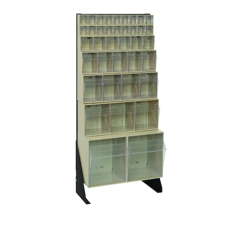 Quantum Storage Systems 48in SINGLE SIDE UNIT W/7 IVORY TILT BINS QFS148-38IV