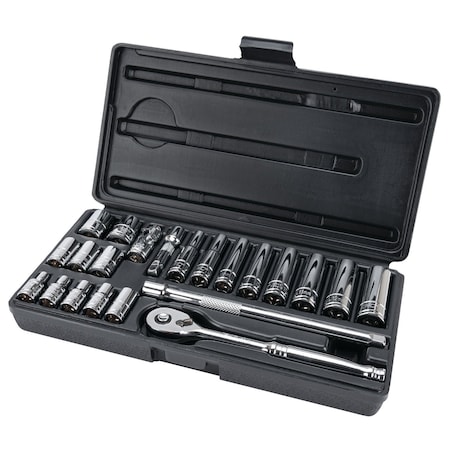 Performance Tool 22 pc. Socket Set, Ratchet, SAE/Metric Sockets, Extension W36904