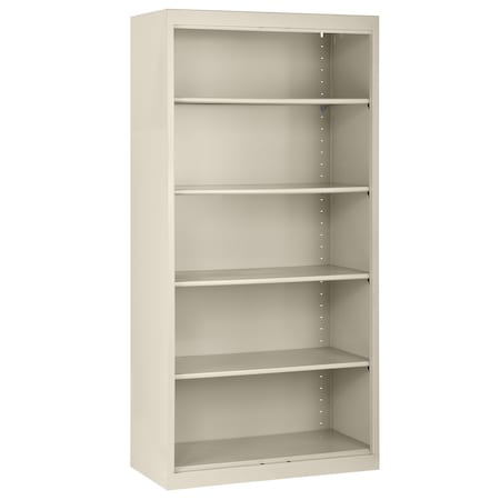 Atlantic Metal Bookcase, Steel, 5 Shelf, Putty, 72HX36W BA40361872-07