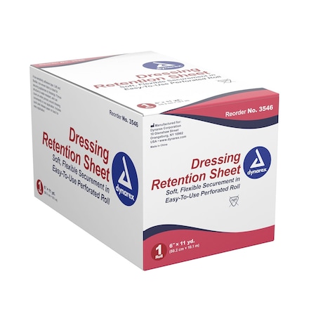 Dynarex Dressing Retention Sheet, Latex Free, 6"x11 Yards, 5PK 3546