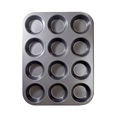 Ecolution BakeIns Muffin Pan, 12 Cup Capacity, Carbon Steel, Dishwasher Safe: Yes EIGY-3812