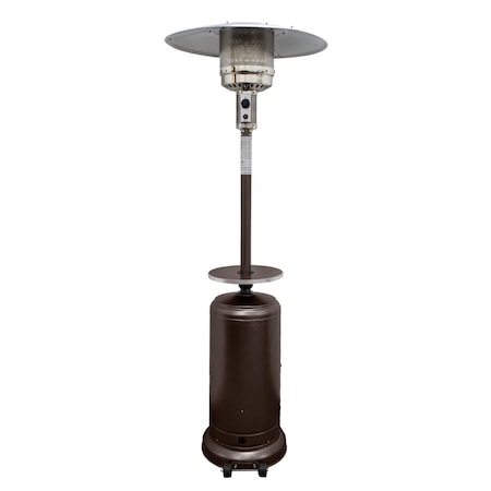 Homeroots 48000 BTU Bronze Steel Propane Cylindrical Pole Standing Patio Heater 480571