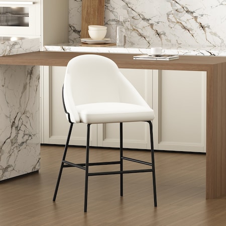 Manhattan Comfort Gracie Counter Stool  in White and Black CS019-BWH