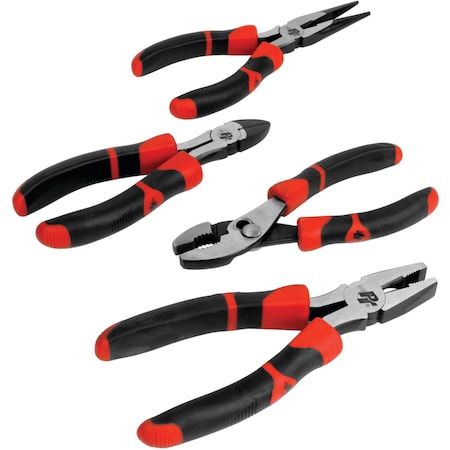 Performance Tool 4 pc. Plier Set, Slip Joint, Diagonal, Long Nose, Linesman W30765