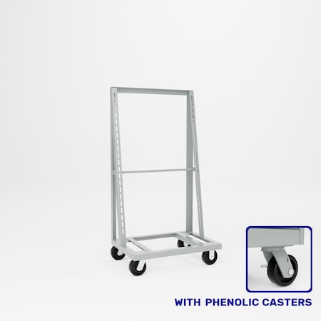 Pucel Single Sided A-Frame Truck, 35 in W x 25 in D x 65 1/2 in H, Putty S-AFT-P