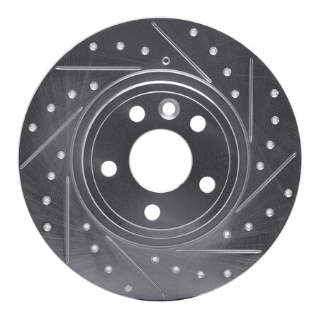 Dynamic Friction Co DFC Brake Rotor - Drilled and Slotted - Silver 631-11027R