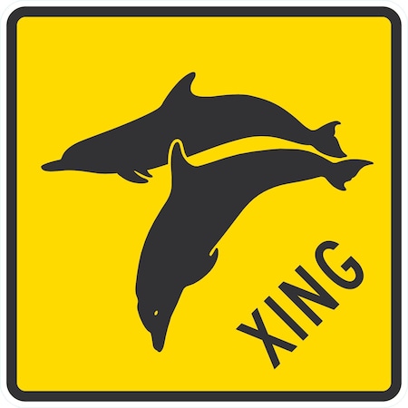 Lyle Xing (With Dolphin Graphic), 24x24, Engineer Grade, Yellow G-12805-EG_24x24