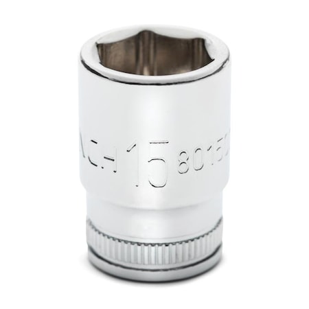 Gearwrench Mid Lenght Socket, 1/4Dr, 6Pt, 15mm, Metric 80150S-06