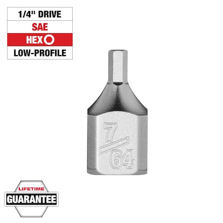 Milwaukee Tool Bit Socket, 1/4" Drive, Chrome, S2 Steel 45-34-1119