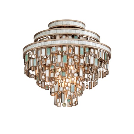 Corbett Lighting Dolcetti 3 Light Semi Flush 18 In. Champagne Leaf 142-33-CPL