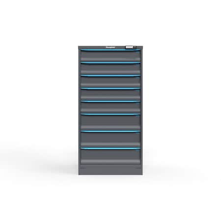 Strong Hold 8 drawer cabinet - (5x 5ft, 3x 7ft) - Blue accents - E-Lock w/ Tracking S3060-PPTAS-0803FS