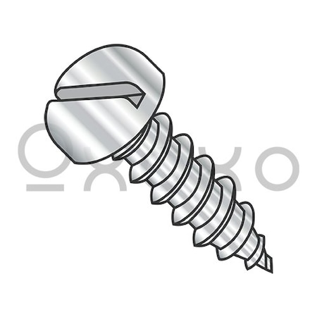 8-15X5/8 Slotted Pan Self Tapping Screw Type A Fully Threaded 18-8 Stainless Steel, 4000PK