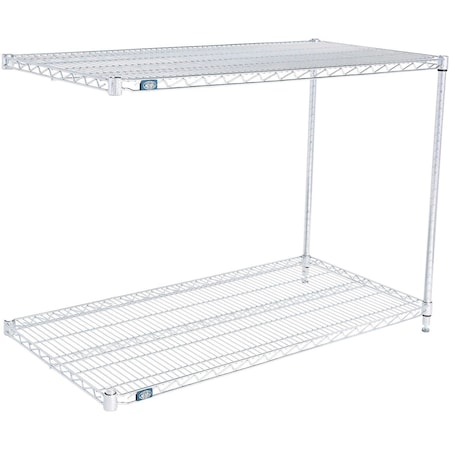 Global Industrial Nexel 2 Shelf, Stainless Steel Wire Shelving Unit, Add On, 60"W x 21"D x 34"H B3149862