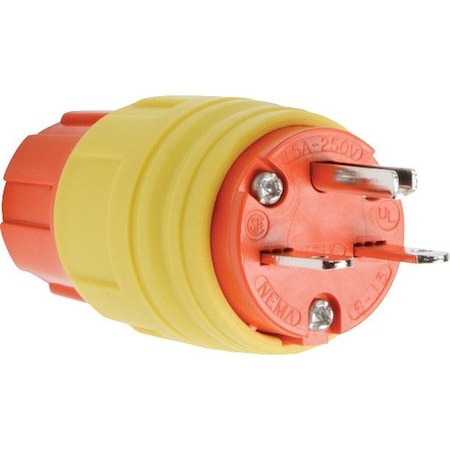 Pass & Seymour Straight Blade Plug, 6-15P, 15 A, 250V AC, 2 Pole, Screw Terminals, Non-Grounded 14W49AM