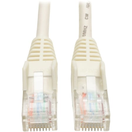 Eaton Tripp Lite Series Cat5e 350 MHz Snagless Molded UTP Ethernet Cable RJ45 M/M, PoE - White, 10 N001-010-WH