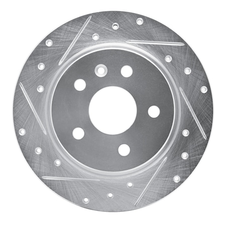 Dynamic Friction Co DFC Brake Rotor - Drilled and Slotted - Silver 631-45018L