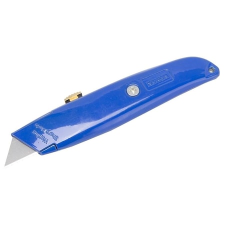 Vulcan Utility Knife, 2-7/8 in L Blade, 1-1/4 in W Blade, Aluminum Handle, Blue Handle JL54217