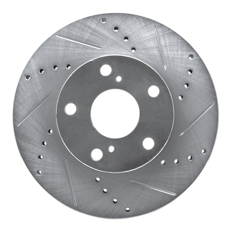 Dynamic Friction Co DFC Brake Rotor - Drilled and Slotted - Silver 631-76133R