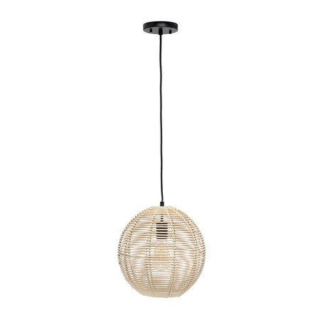 Homeroots Natural Rattan Ceiling Light With Natural Shades 651637
