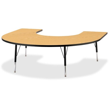 Jonti-Craft Berries Horseshoe Activity Table, 66 in. x 60 in., E-height, Oak/Black/Black 6445JCE210