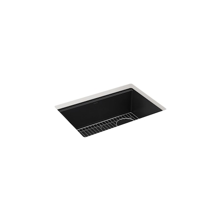 Kohler Billings 27 undermount single-bowl kitchen sink Matte Black 33713-CM1