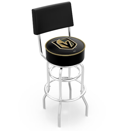 Holland Bar Stool Co 30" Chrome 2-Ring Vegas Golden Knights Swivel Bar Stool, Back L7C430LVGdKn