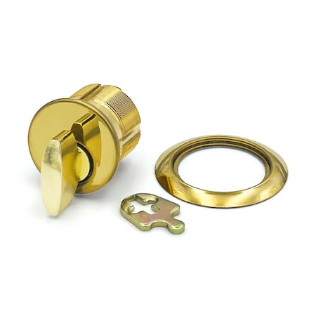 Ecs Hardware Durable Premium Thumb Turn Mortise Cylinder, 1-1/8 in US3 Polished Brass ECSH-TMC02-US3