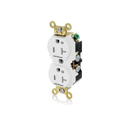 Leviton Extra Heavy Duty Controlled Duplex Receptacle 20 Amp, 125 Volt 5362-2PW