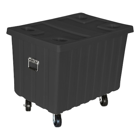 Myton Industries Bushel Truck w/lid, 14 cubic ft., w/casters, BLK MTE-2H5HL BLACK