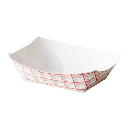 Smarty Had A Party 3 lb Red Plaid Paper Food Trays, 500PK 5613-RP-CASE