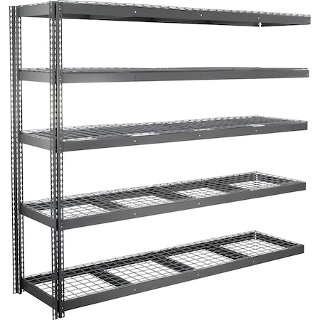 Global Industrial 5 Shelf, Standard Duty Boltless Shelving Add On, 96"W x 36"D x 84"H, Wire Deck B3164588