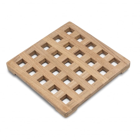 Homeroots 8.00in Square Wood Trivet 478221