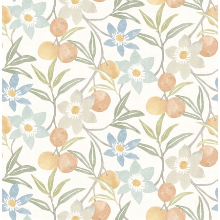 Chesapeake Passiflora Apricot Fruit and Floral Wallpaper 4148-27449