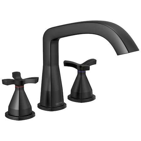 Delta Stryke Three Hole Roman Tub Trim In Matte Black T27766-BL