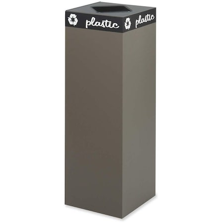 Safco 42 gal Square Trash Can, Open Top, Brown, Heavy Gauge Steel, 1 Openings 2984BR