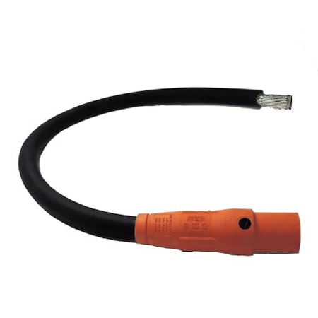 Power Assemblies Type W Pigtail 400A 4/0 AWG Series 16 Male Camlock to Tinned 3 ft, Orange 40TW16003MTO