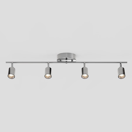 Vidalite Shura Brushed Nickel 4-Light Track Light with Rotatable Heads, Integrated LED, 3000k, 2240 Lmn CE1059881