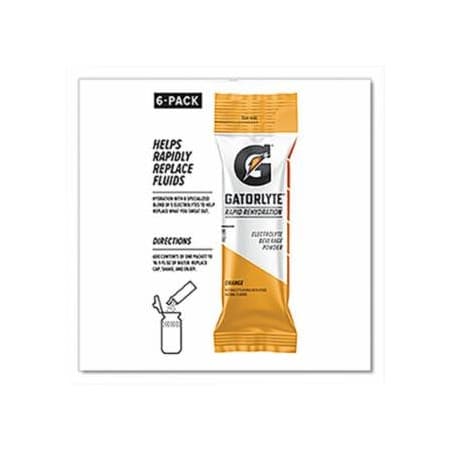 Gatorade Gatorlyte Rapid Rehydration Powder Stick, Orange, 16.9 oz, 6 sticks/PK, 8PK/CA 308-05282