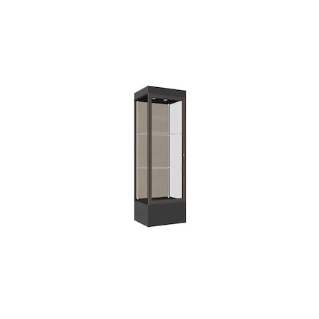 Ghent Lighted Floor Display Case 24x76x20, 12" Base, Bronze 93LFCO-BZ-BLK