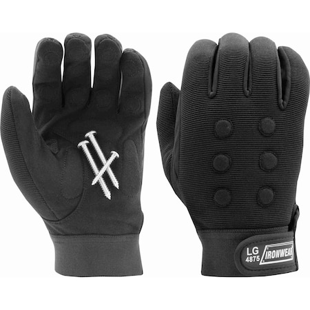 Ironwear Polyester Blend Magnetic Work Gloves with Hook and Loop Cuff, Small 4875-SM