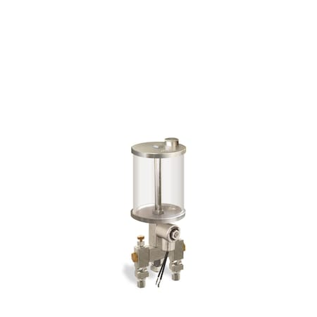 Oil-Rite 1 pt Capacity Multiple Feed Electro Lubricator w/Acrylic Reservoir - 2, 1/4in. OD Tube, 24VDC B3152-016A02024DB111GW
