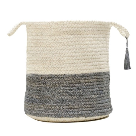 Homeroots 19" White Jute Basket 704896