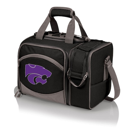 Picnic Time Family Of Brands NCAA Kansas State Wildcats Malibu Cooler Picnic BasketBlack with Gray Accents 508-23-175-254-0