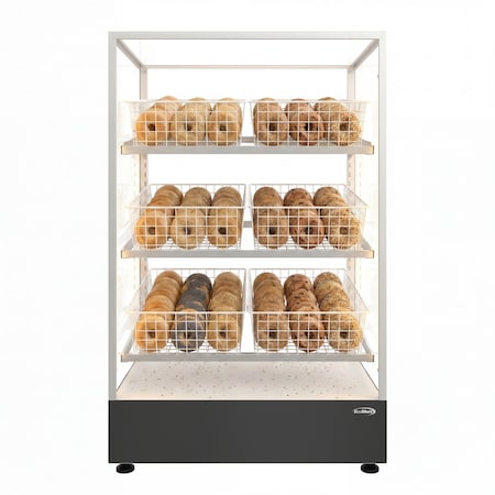 Koolmore 30 In. Floor Standing Bagel Bakery Display Case With 6 Baskets, Open Back With Side LED KM-FDC-B6